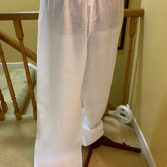 120% Lino Linen Wide Leg Drawstring Pants with Elastic Waist NWOT - Picture 7 of 11